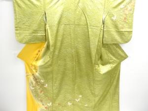 金彩蝶に枝垂れ花模様訪問着
